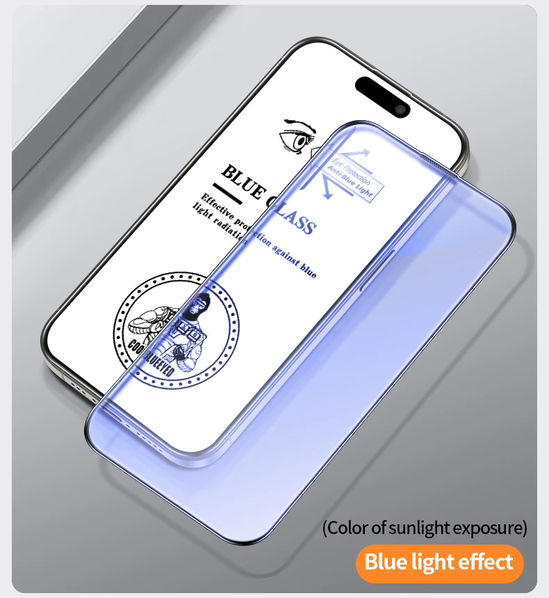 

4 Pcs Anti-blue Light Tempered Glass For iPhone 15 14 13 12 11 Pro Max XS XR 15Plus Screen Protector Protect eyesight