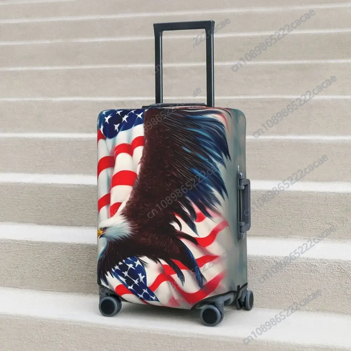 Eagle America Flag Suitcase Cover Birds Travel Protector Vacation Useful Luggage Case