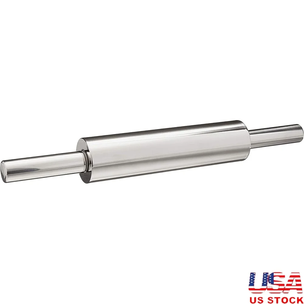 

Durable Stainless Steel Rolling Pin Non-Stick Surface Ideal Pastry Dough Freezer Safe Easy Rolling with Nylon Bearings
