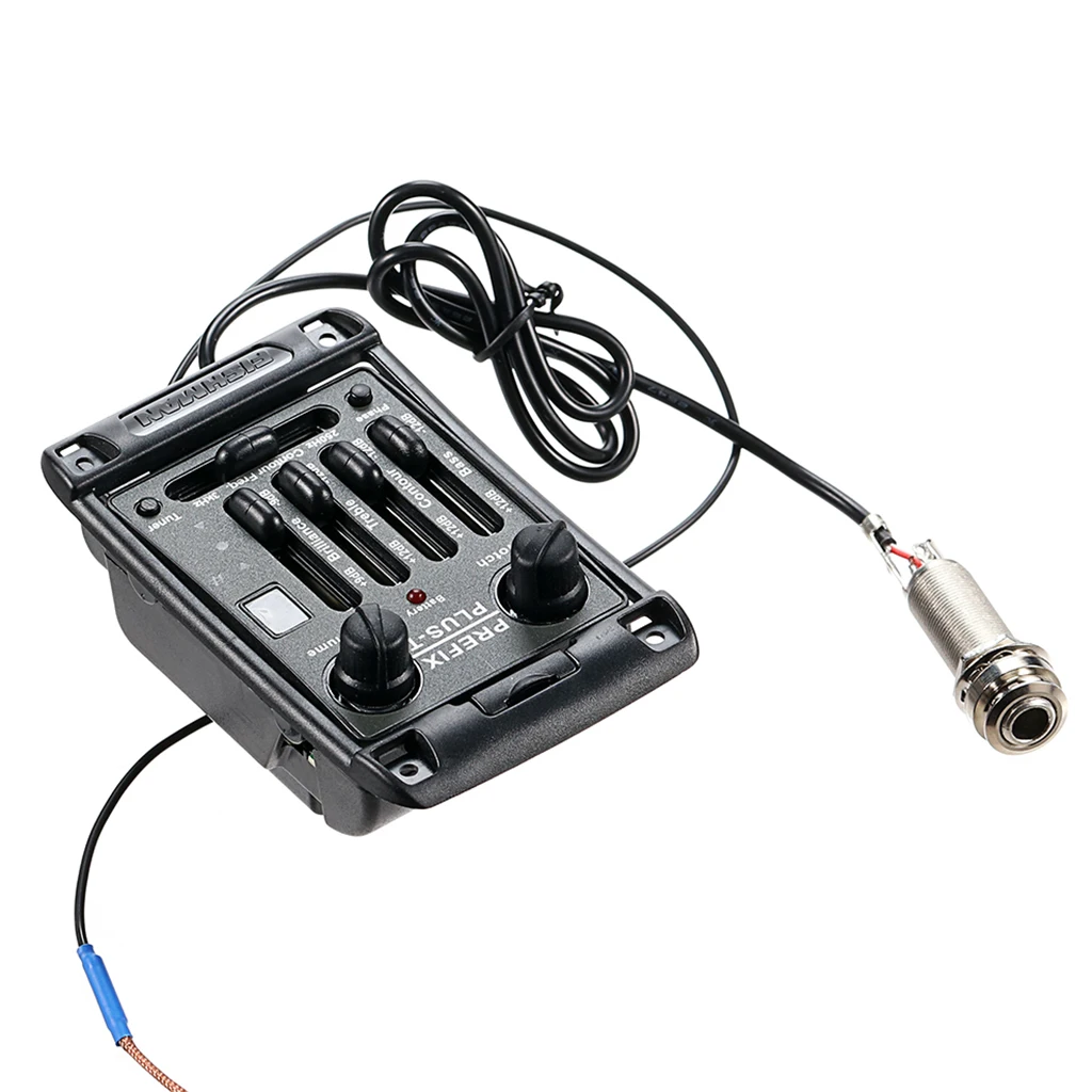 Professional Acoustic Guitar Pickup System Prefix Plus-T Onboard Preamp with EQ&Tuner - Complete Matrix Piezo Pickup & Equalizer