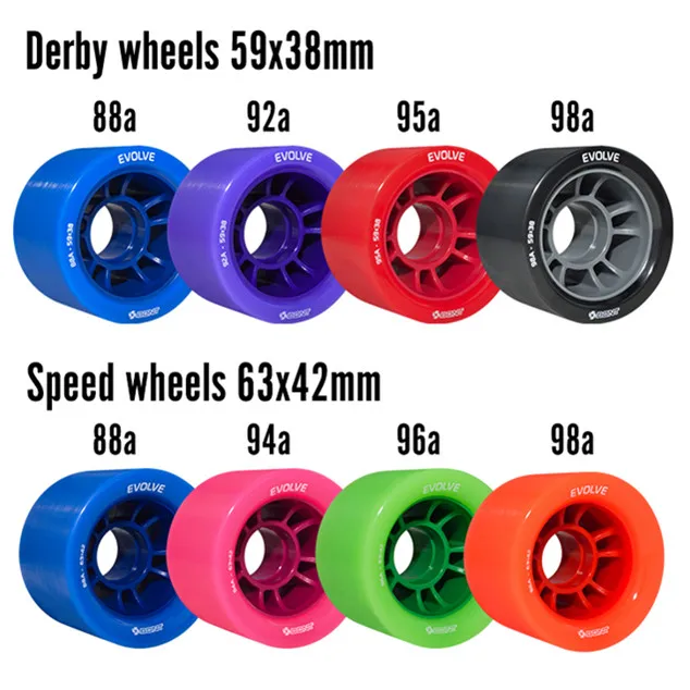 

Original BONT Skate Evolve Wheels 59X38mm Derby Wheel 63*42MM Speed Quad Wheels Roller Skate Tires 8 Pieces 88A 92A 94A 95A 98A