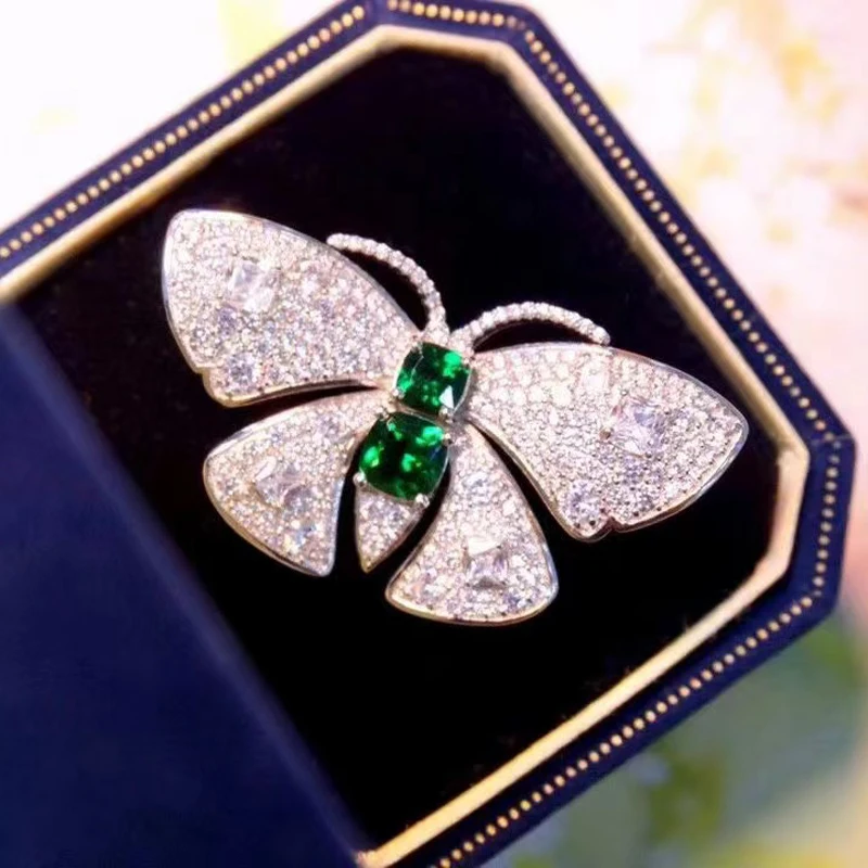 

Cute Butterfly Brooch For Women Fine Jewelry Romantic Female Gift 925Sterling Silver With Cubic Zircon Free Shipping