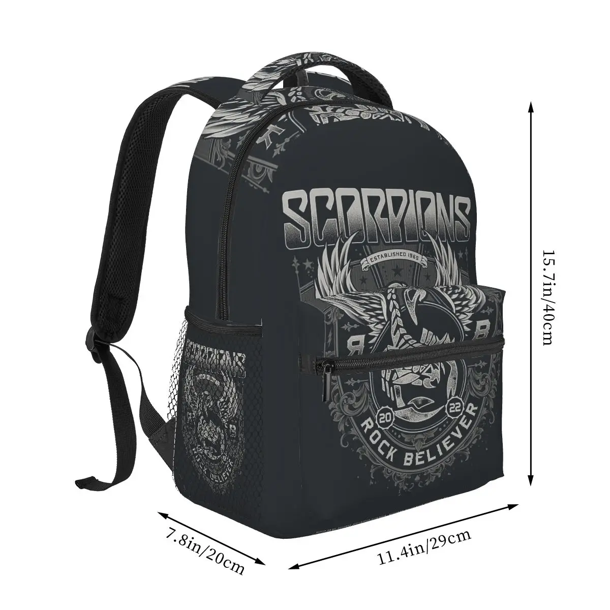 Band Scorpions Coming Home To Hannover Student Backpack School Bag Hiking Daypack for Men Women Fashion Bookbag Shoulder Bags