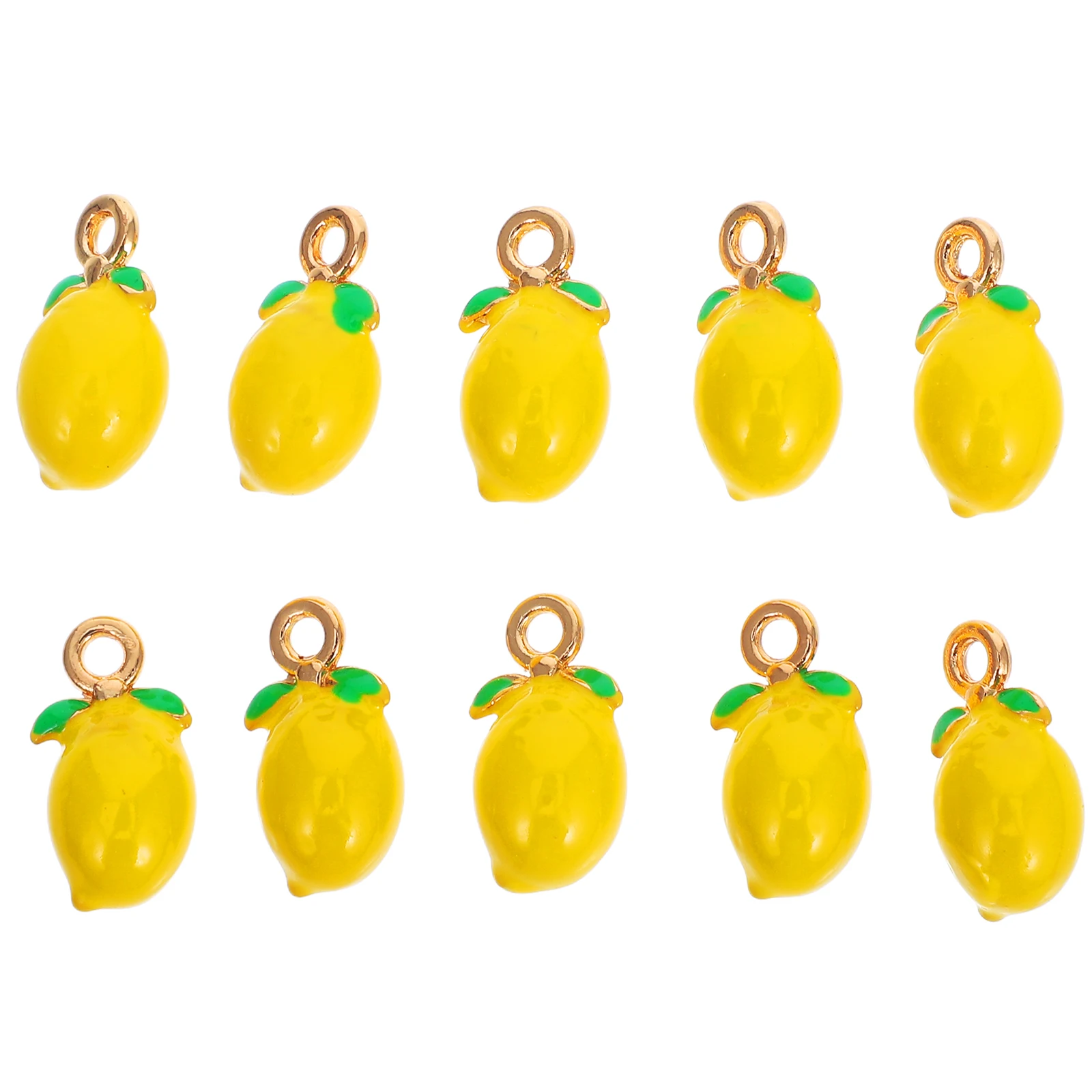 

10Pcs Vibrant Lemon Pendants For Keychains Diy Projects Necklace Charms Faderesistant Fashionable Jewelry Components