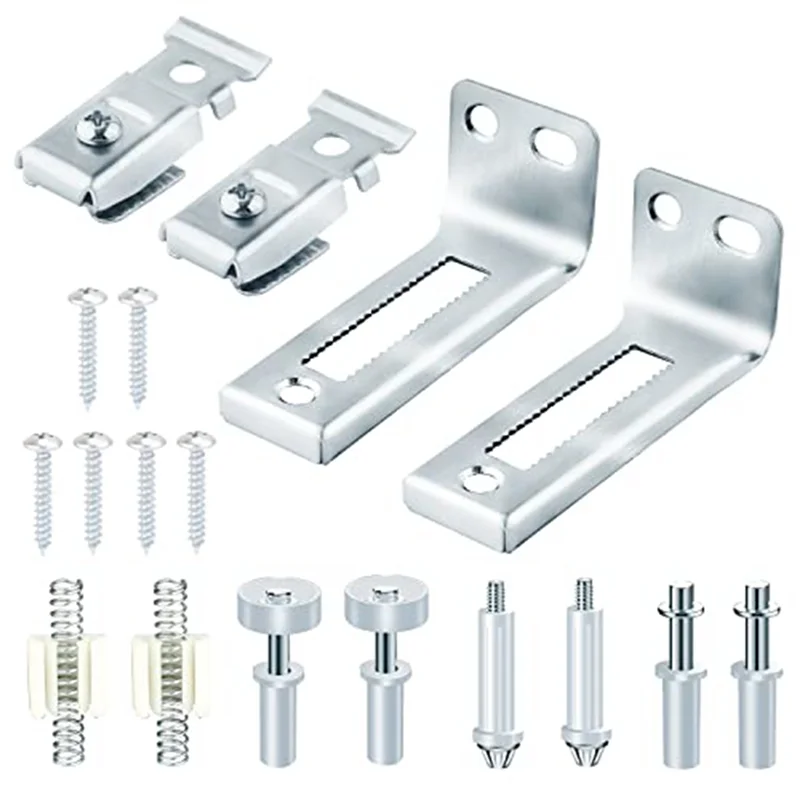 Bi-Fold Door Hardware Repair Kit, Closet Door Hardware for 3/8 Inch Thick Doors,with Top and Bottom Pivots,Guide Wheel