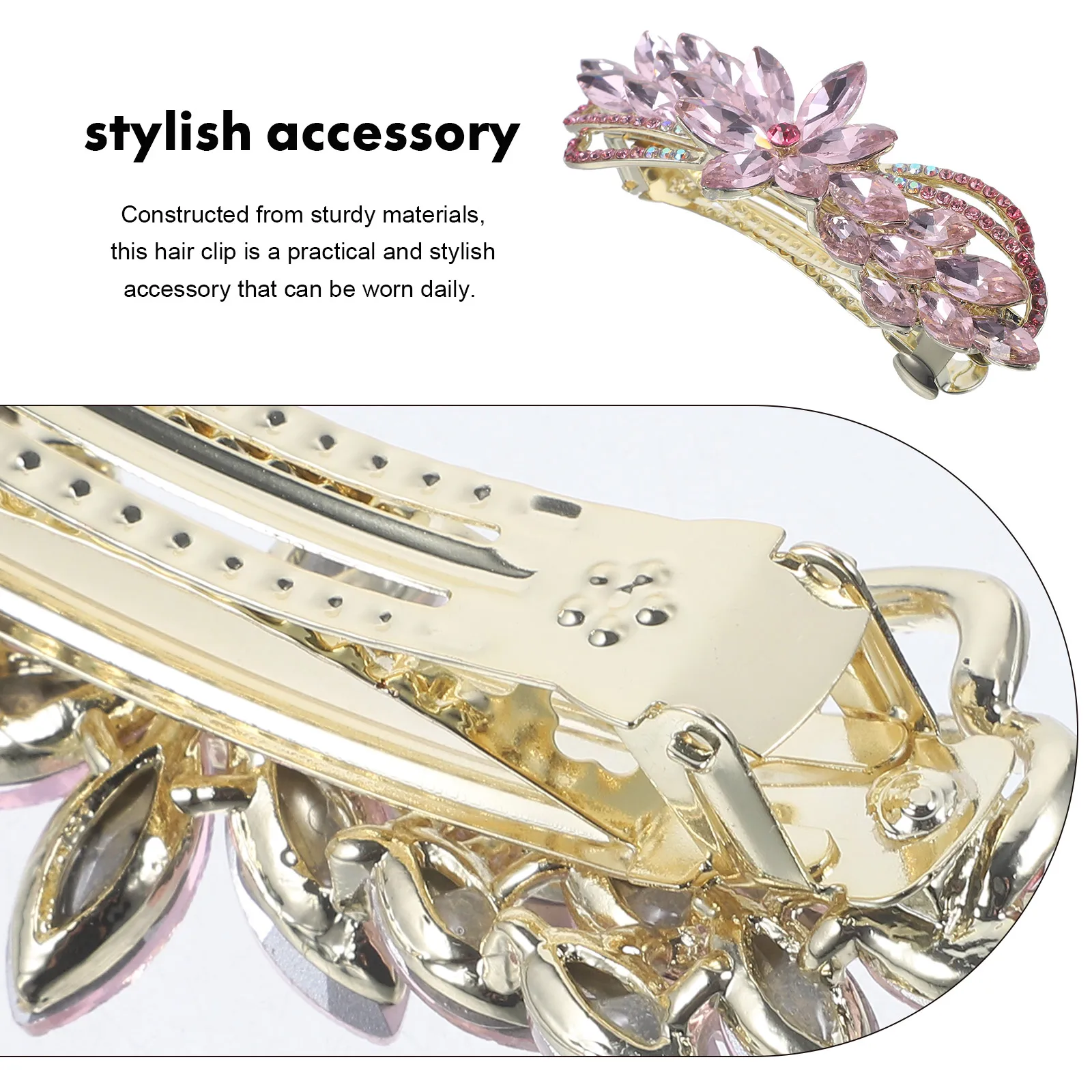 

Rhinestone Spring Hair Clips for Women Girls Vintage Accessories Decoration Elegant Metal Hairpin Thick Thin Hair Party Wedding