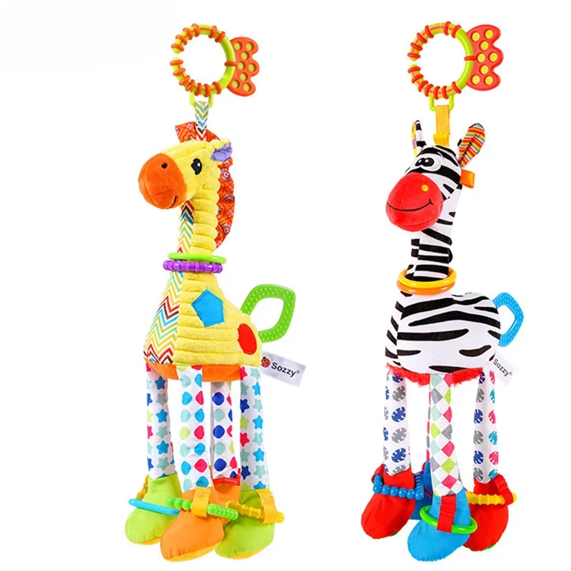 

Cartoon Hanging Rattles Colorful Giraffe Wind Chimes Toy Stuffed Rattle for Baby Pram Stroller