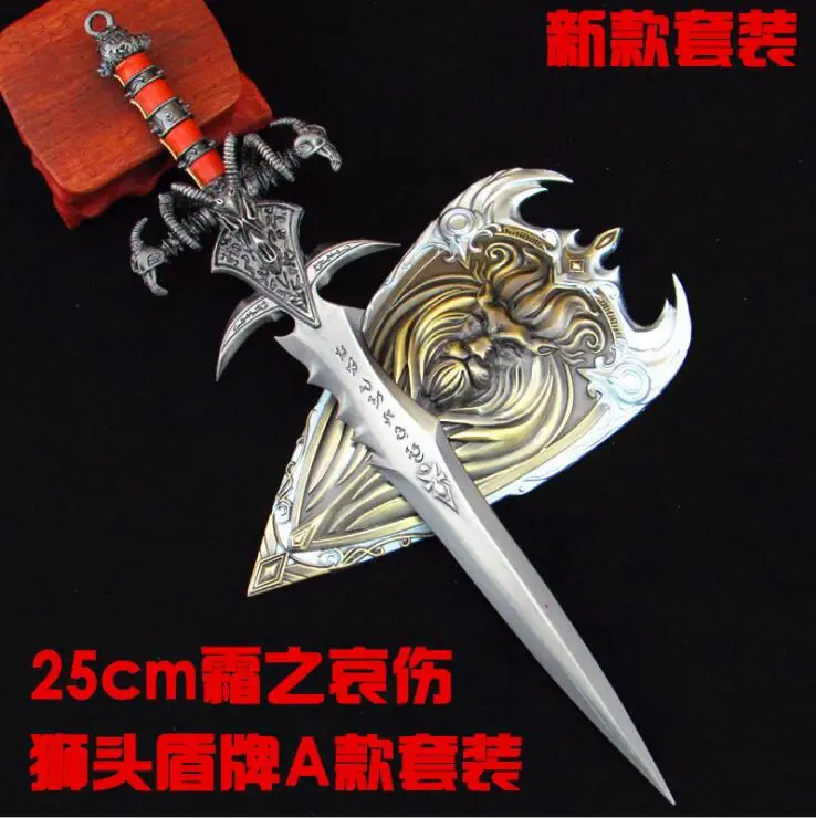 Miniature Weapon Sheep Head Sword Blue Diamond Egg Knife All Metal Pendant Model Toy Figure In Stock