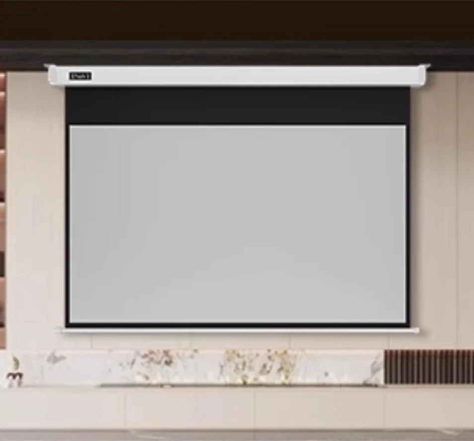 

Household electric anti-light curtain, projector screen remote control lifting embedded