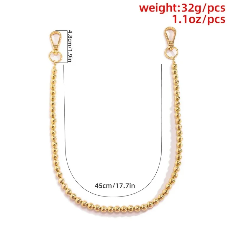 New Fashion Simple Retro Imitation Pearl Waist Chain Jeans Key Chain Bag Chain For Men And Women Jewelry Gifts Wholesale