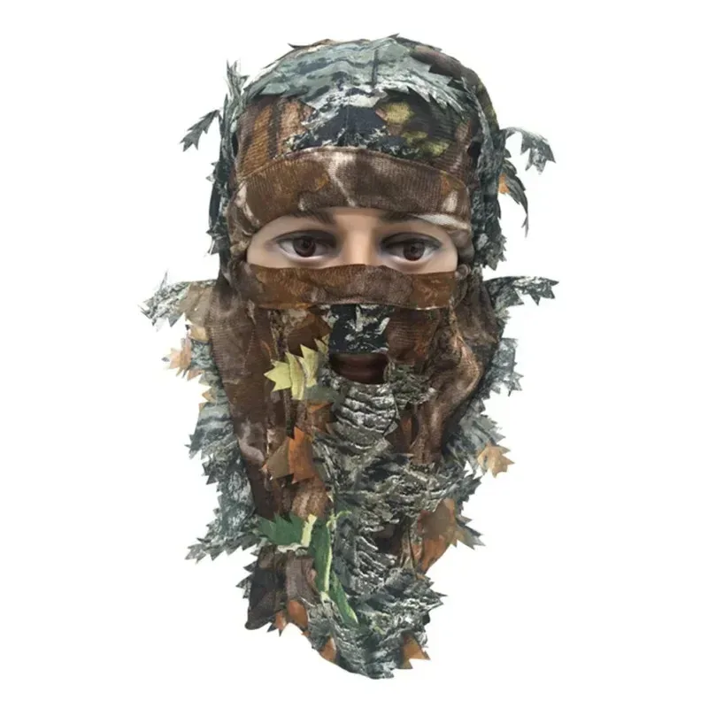 Hunting Men 3D Camouflage Hat Full Face Mask Hood Cap Cover Mask Headwear Neck Hat Accessory