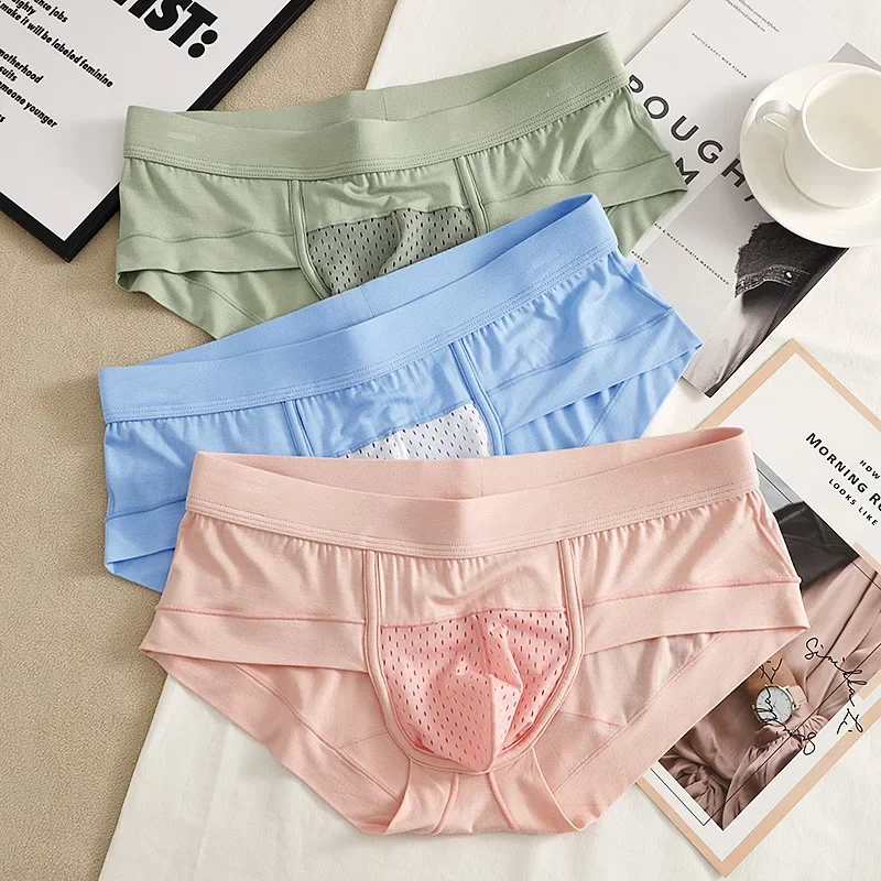 U Bulge Pouch Briefs Men Breathable Underpants Soft Panties Youth Man Sexy Underwear Bamboo Fiber Lingerie Convex Pouch Knicker