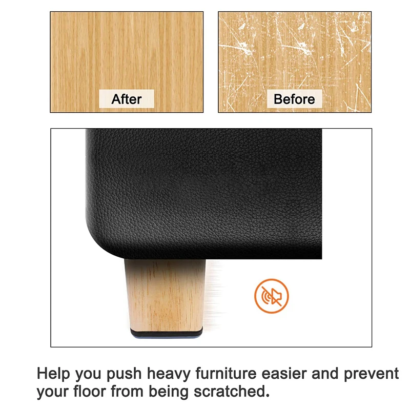 A04I 24Pcs Furniture Sliders 30mm Furniture Leg Protectors with Screws Square Chair Leg Protectors Furniture Glide Pads image 6