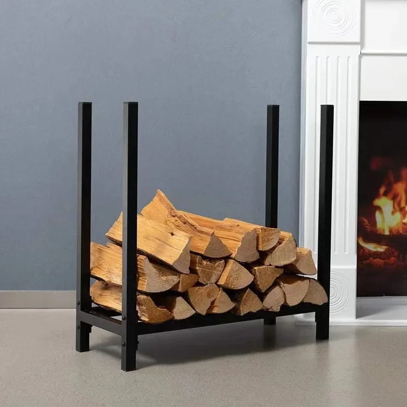 Creative Firewood Rack Steel Metal Firewood Log Holder Rack for Indoor Outdoor