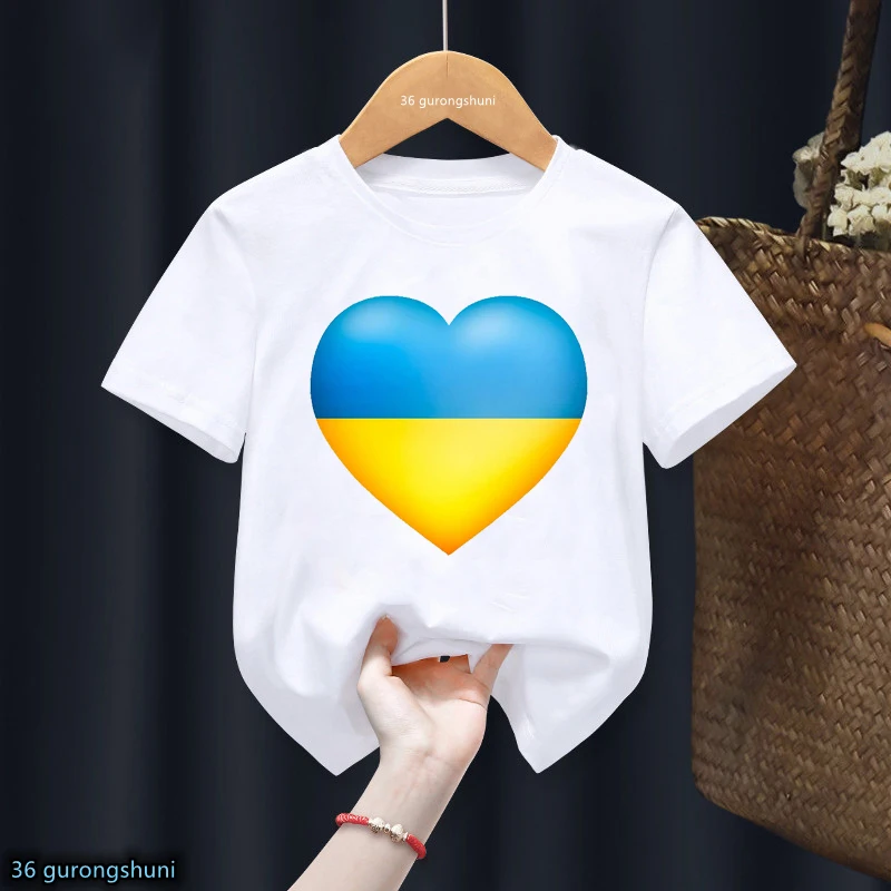 Cute Ukraine T Shirt Ukrainian Love T-Shirt Harajuku Kids Tshirt Tee Little Boys Girls Gift Unisex Top Short Sleeve T-Shirts