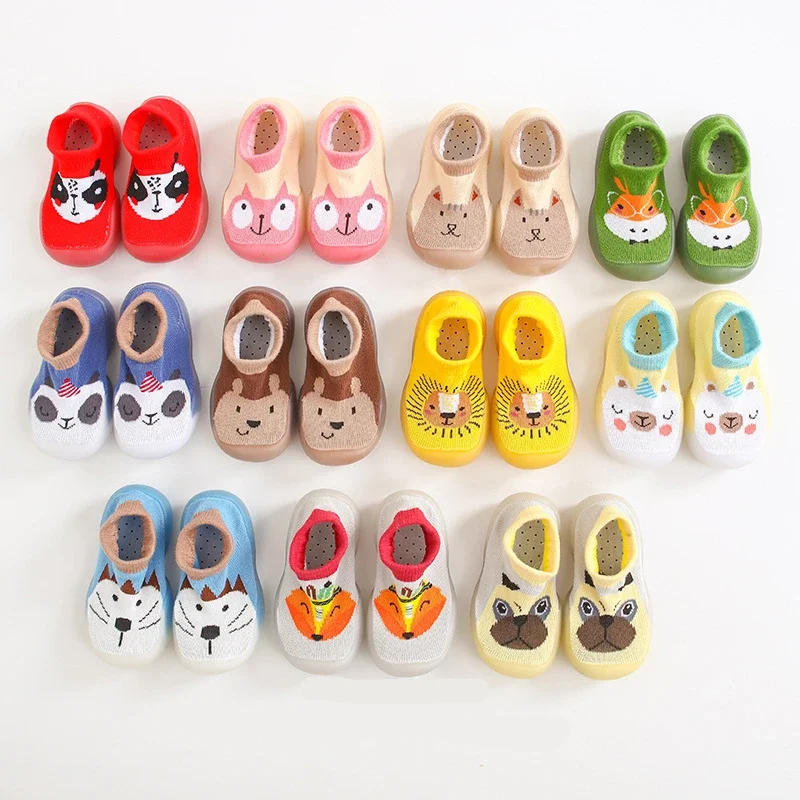 

Children Anti-slip Shoes Newborn Baby Girl Cotton Non-slip Floor Socks Baby Boy Rubber Sole Cartoon Indoor Socks Shoes