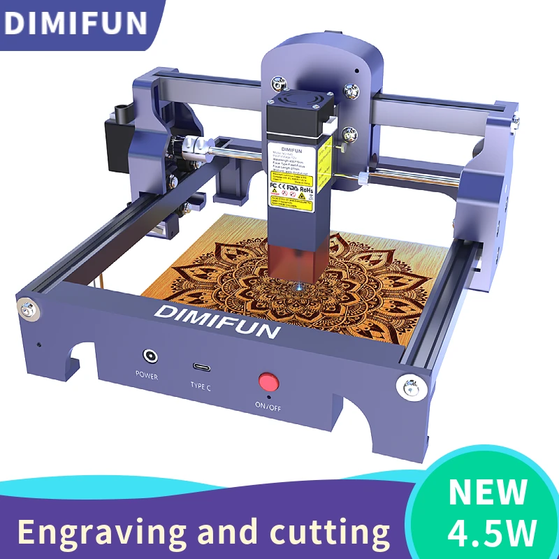 Precision DIMIFUN D9 4.5W Laser Engraving CNC Wood Router Mini Cutting Machine Stainless Steel  Laser Cutting Machine Cnc Tools