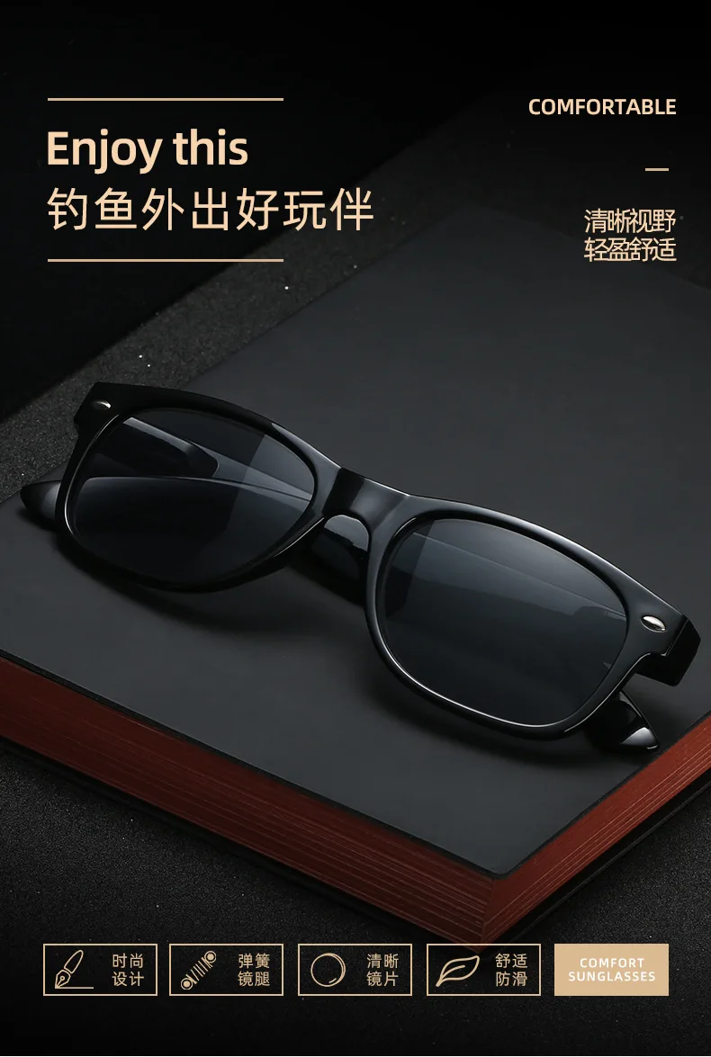 Shatar Neue ultraleichte Lesebrille mit schwarzen Gläsern, Sonnenbrille, Sonnenschutz, Augenschutz für Männer und Frauen, hochwertig – Detail 1