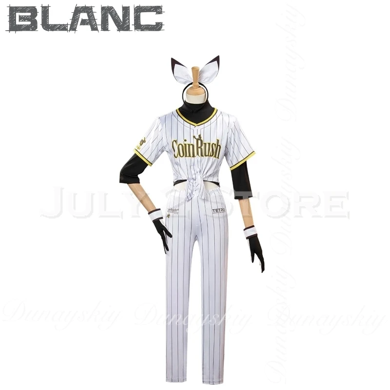 Goddess of Victory: NIKKE Anime Blanc Cosplay With The White Stripe Baseball Uniform And A White Wig Cosplay Costume Full Of Set