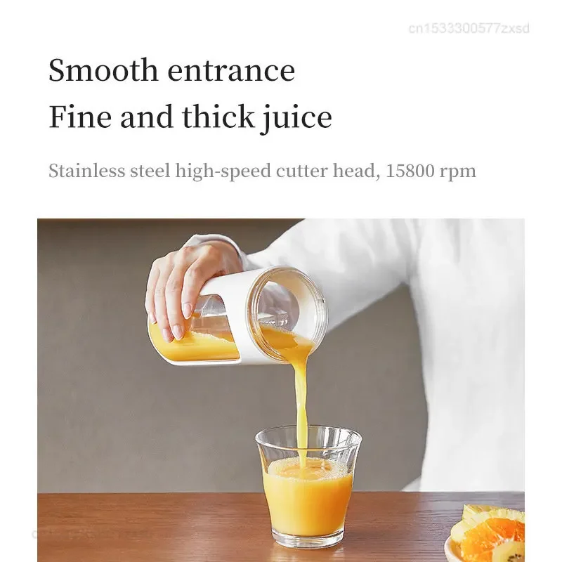 عصارة OLAYKS خفيفة الوزن محمولة بشفرة مزدوجة قابلة لإعادة الشحن سعة 300 مل، معالج طعام بنقرة واحدة للتنظيف التلقائي