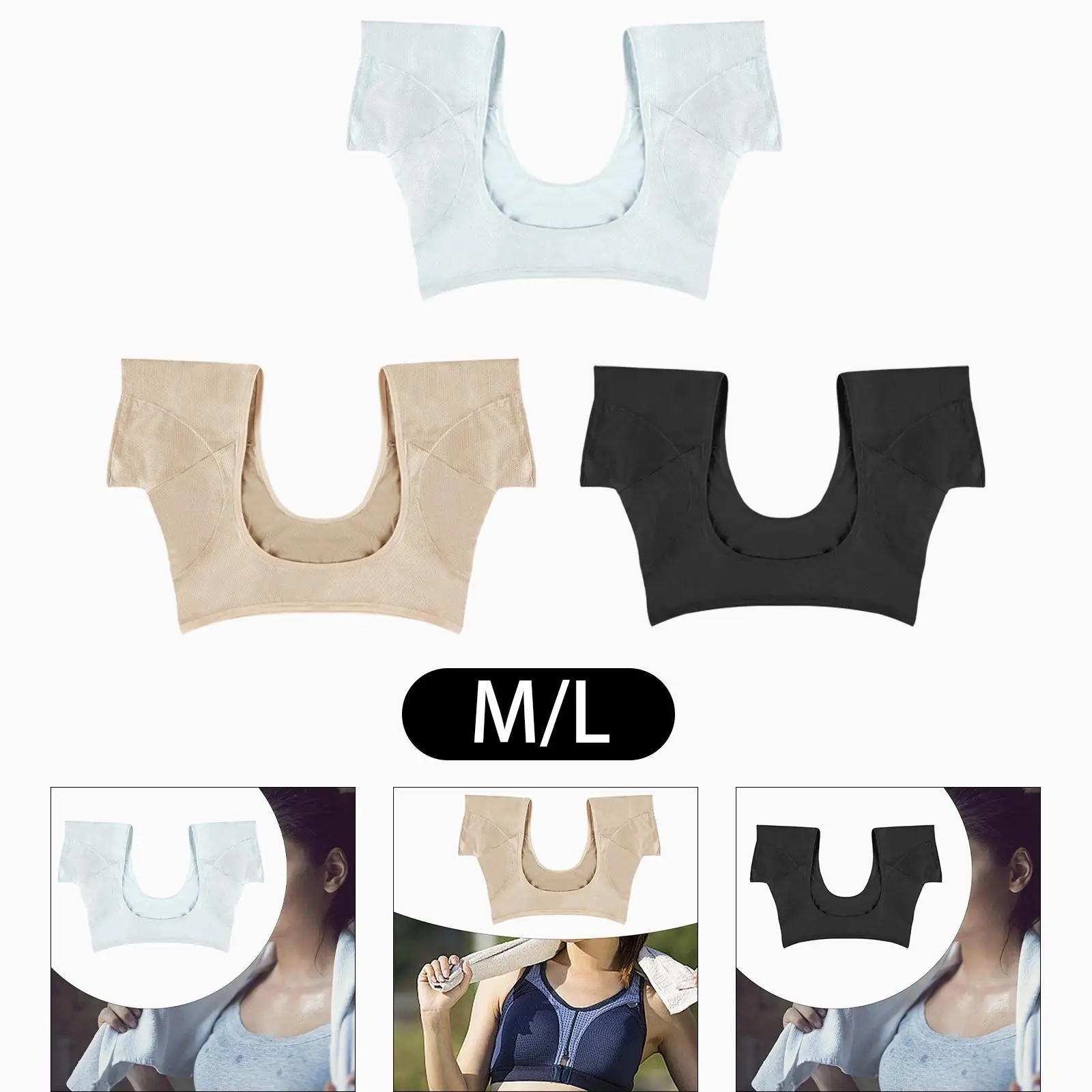 รักแร้ Sweatproof เสื้อใต้วงแขนป้องกันฟิตเนส Underarm Sweat Vest ผู้หญิง
