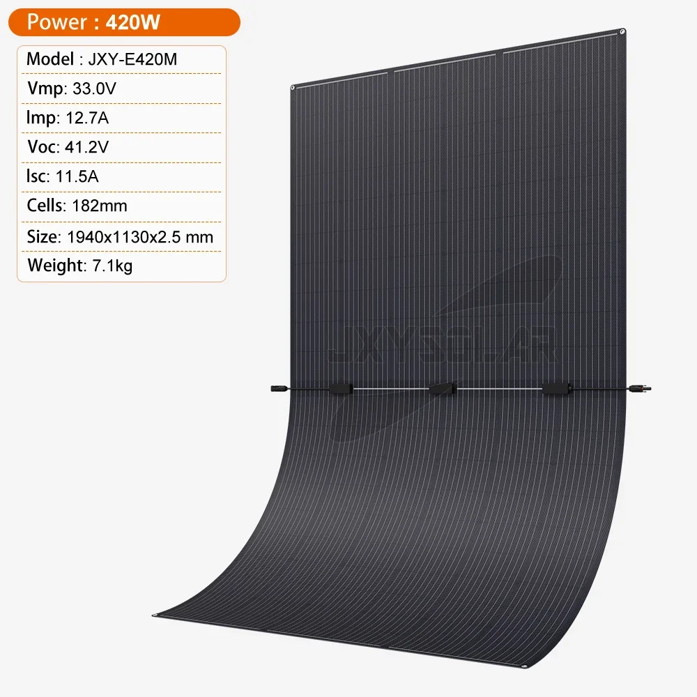 

420 Watt 33 Volt Mono Cells Comprehensive Flex ible Panels for RV Yacht Van House Roof Full-Range Applications