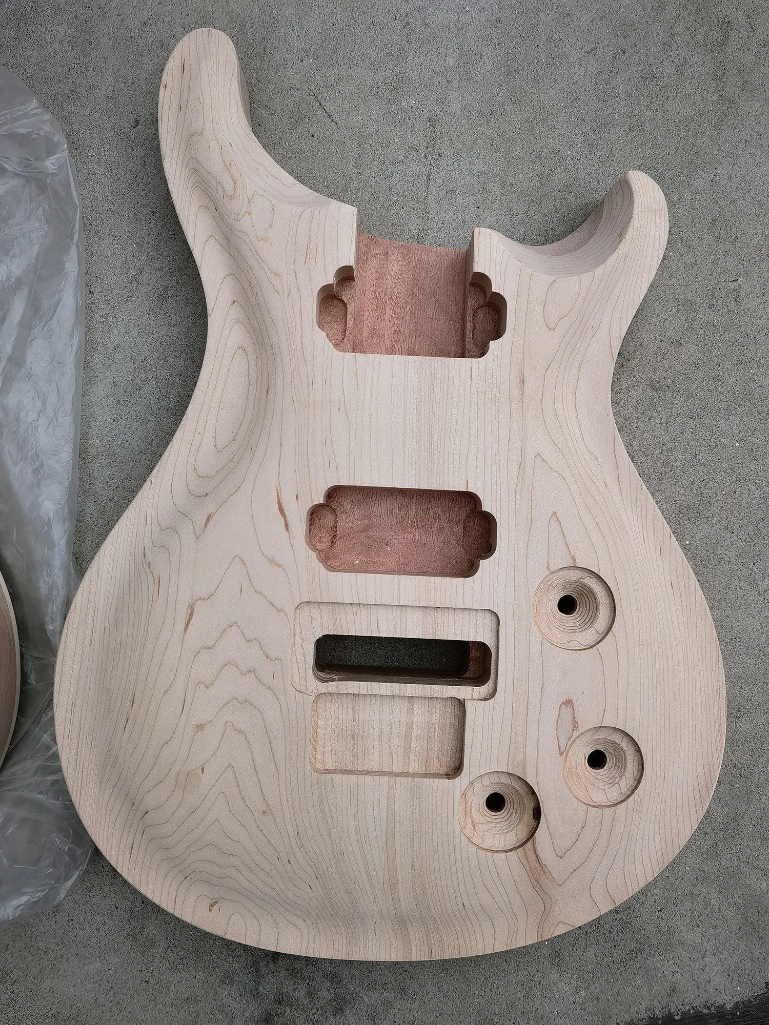 New Guitar Body Mahogany Maple Cap DIY Electric Guitar  style Glue bond