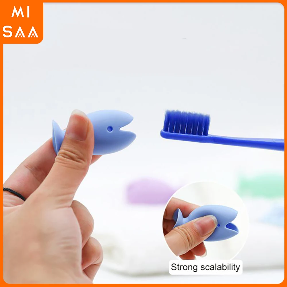 Cute Fish Toothbrush Holder Multifunctional Bathroom Shower Simple Tooth Brush Stand Shelf Bath Accessories Toothbrush Stand