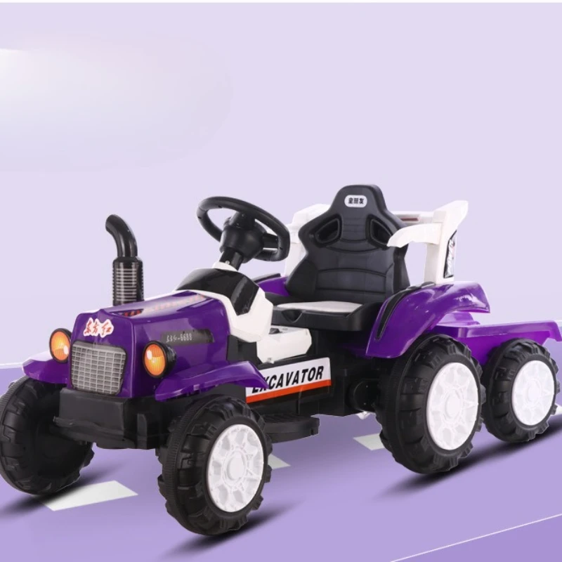 Realistisches elektrisches Traktorspielzeug – langlebiges Outdoor-Fahrzeug für Kinder im Alter von 3 bis 8 Jahren mit Anti-Überschlag-Design, Ladefunktion, Elektroauto