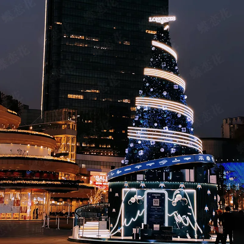

Christmas color light programming, outdoor shopping mall festival night view