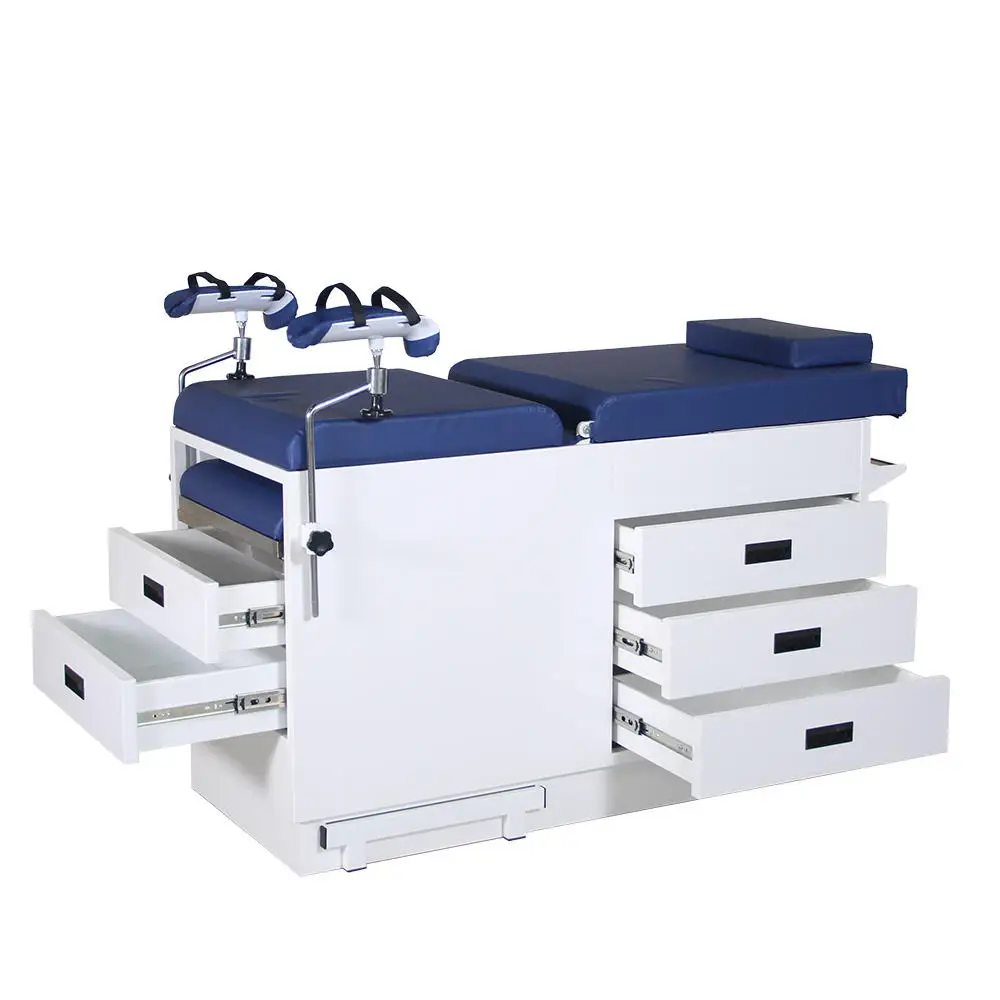 BeautyGynecological Examination Bed Table With Manual Drawer Metal Furniture CE Certified Class I For BeautyUse