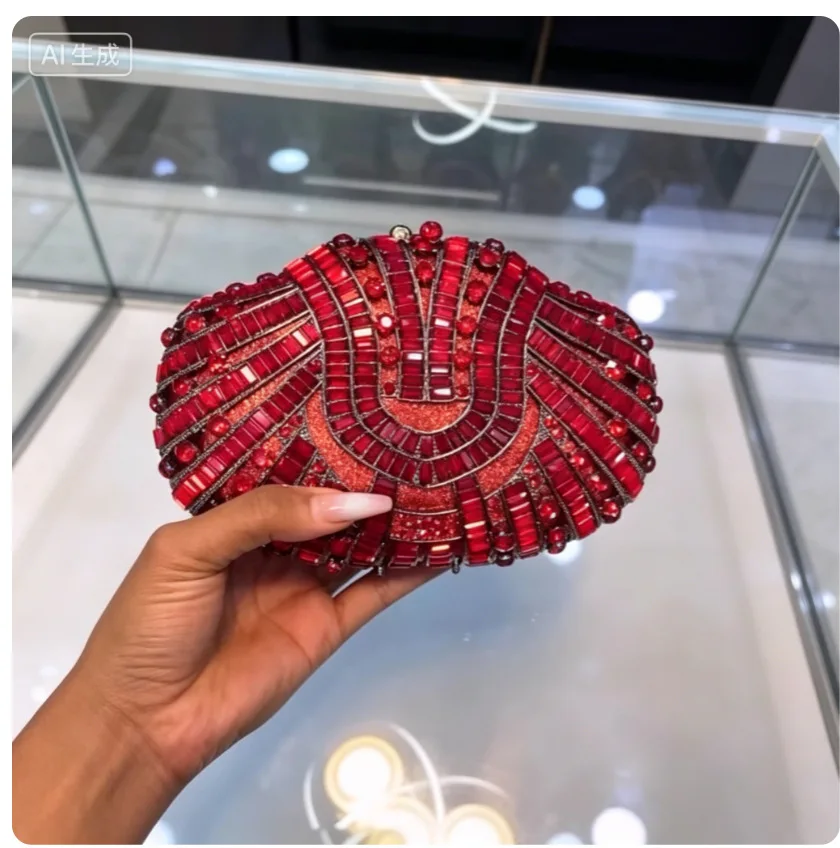 Stone Clutch Purse Crystal Diamond Evening Bag, Party Banquet Dress Bag, Handheld Women's Bag