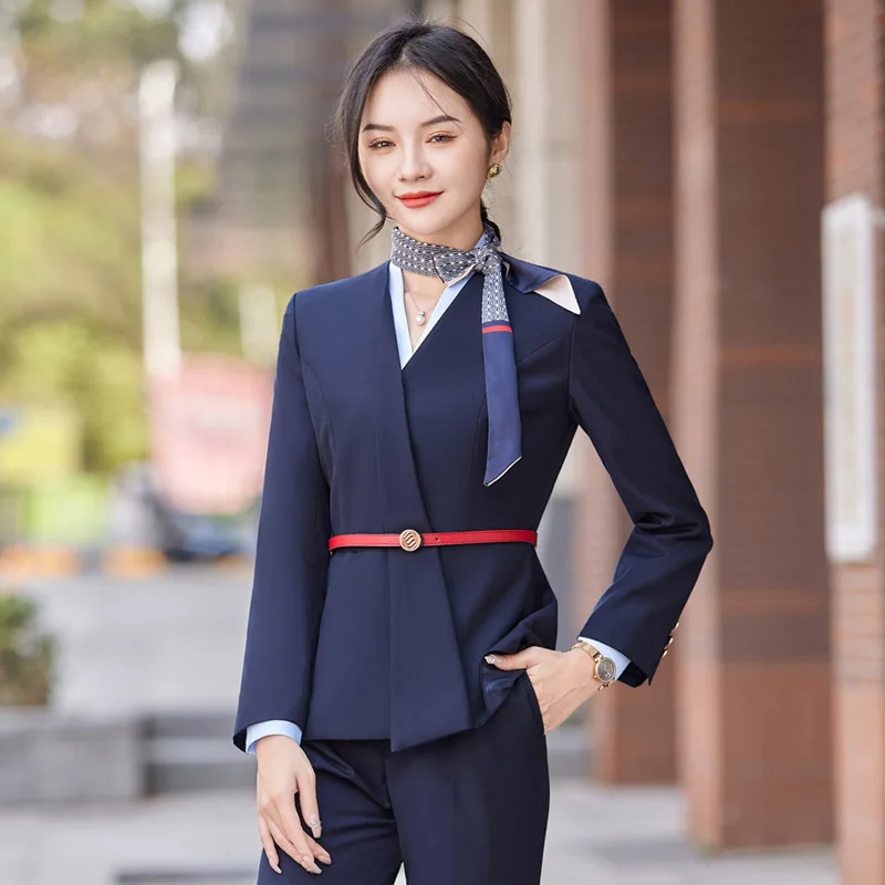 

Formal Uniform Designs Pantsuits Women Business Suits with Pants and Jackets Coat Ladies Professional Trousers Set Blazers