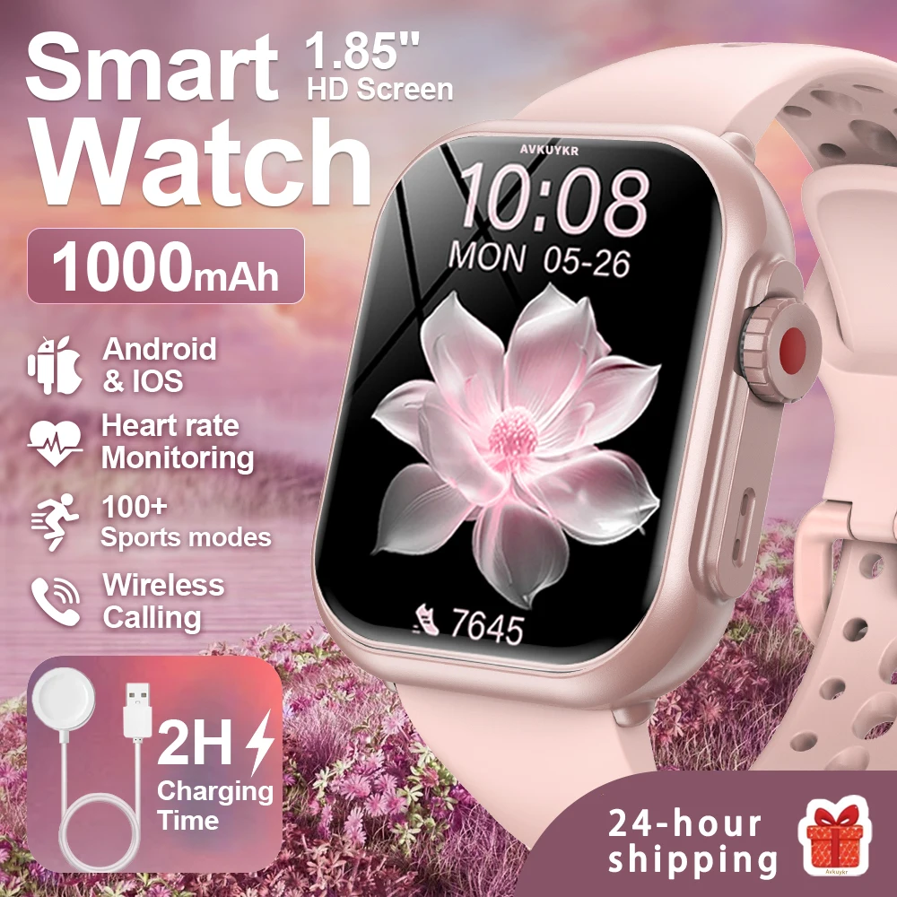 

Смарт-часы For IOS 2026 Watch Ultra 2 SE с AMOLED-дисплеем, женский смарт-браслет, аккумулятор 1000 мАч, Bluetooth-звонки, водонепроницаемые, умные спортивные часы