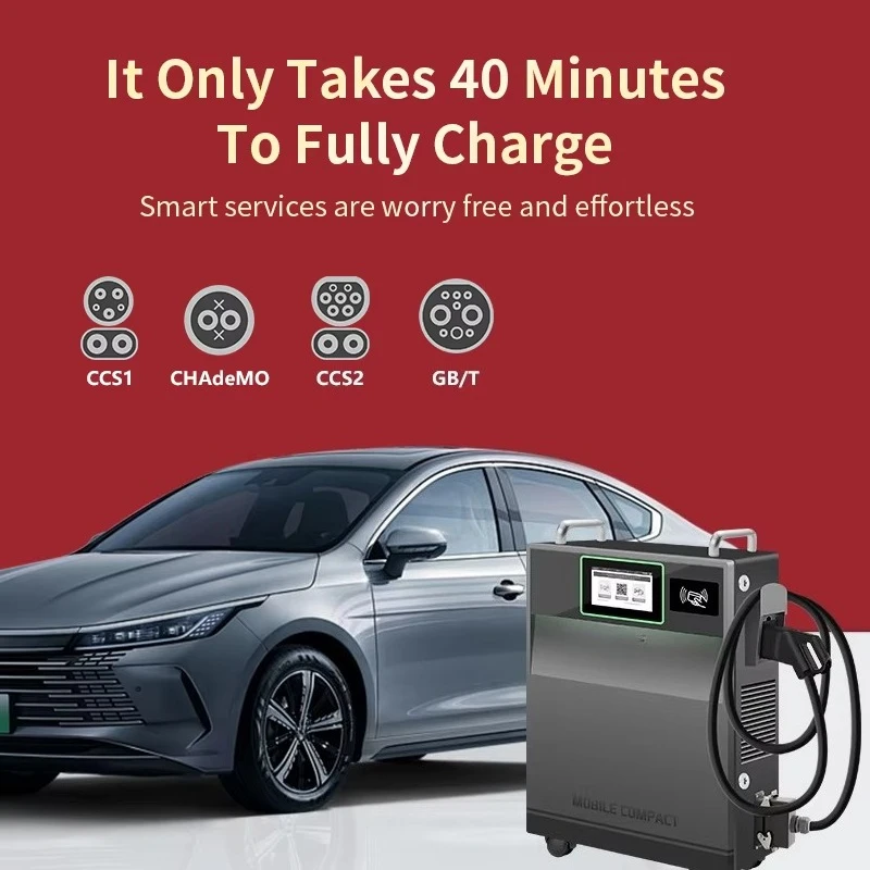 AFAX Hot Selling 40Kw Mobile EV Charging Station GBT CCS2 30KW  DC Portable Ev Charger OCPP for Electric Car
