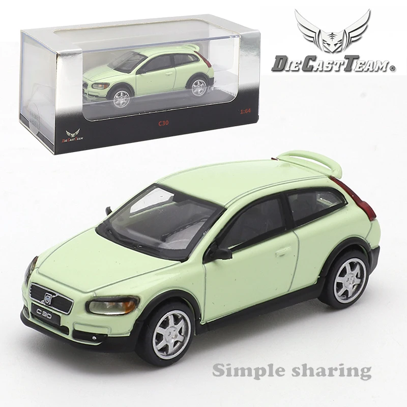 DCT 1:64 Volvo C30- Green 113 Simulation Alloy Small Scale Car Model Decoration Diecast Alloy Collection Gift