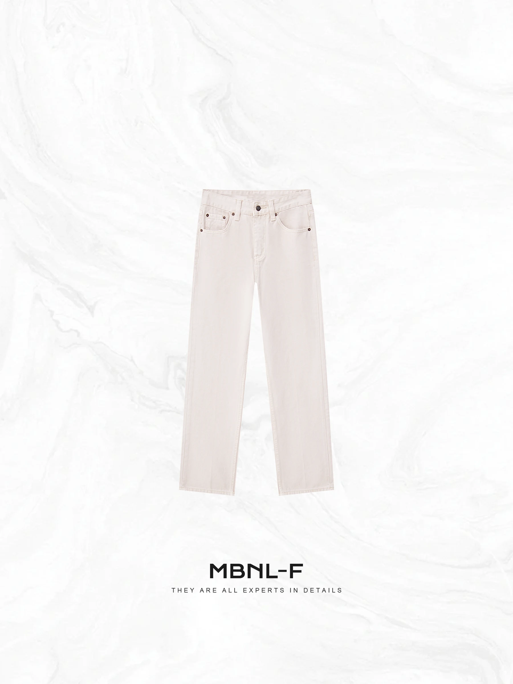 

MBNLF Qin Lei Straight Leg Jeans Loose Fit Versatile Casual High Waist Cotton Denim Blue Anti-Wrinkle Spring Summer
