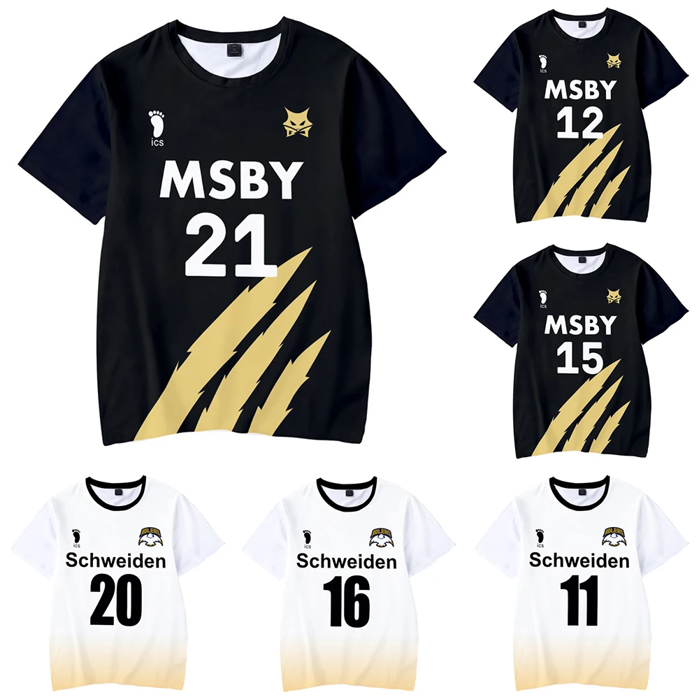 Anime Haikyuu Cosplay Costume Haikyuu Volleyball MSBY BlackJack T Shirt Shoyo Hinata Cosplay Uniform Sportwear Tshirts Clothing