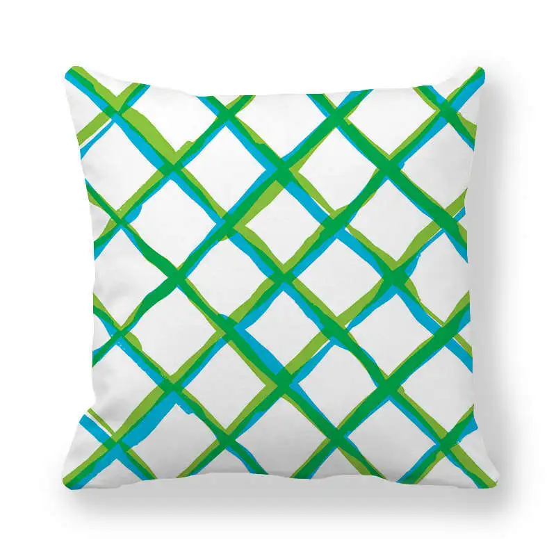 Home Decor Pillowcase Square Polyester Peachskin Pillow Cover Simple Mesh Pattern Print Home Office Decor Cushion Cover 45x45cm