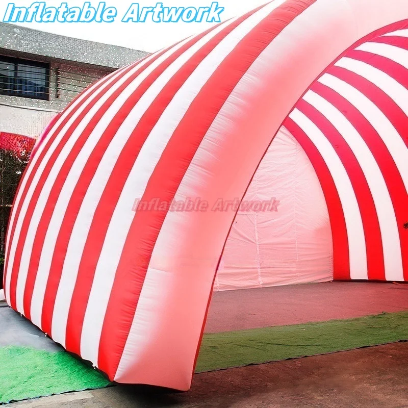 Custom Made Red and White Huge Inflatable Stage Cover Tent for Music Concert Stage Toys