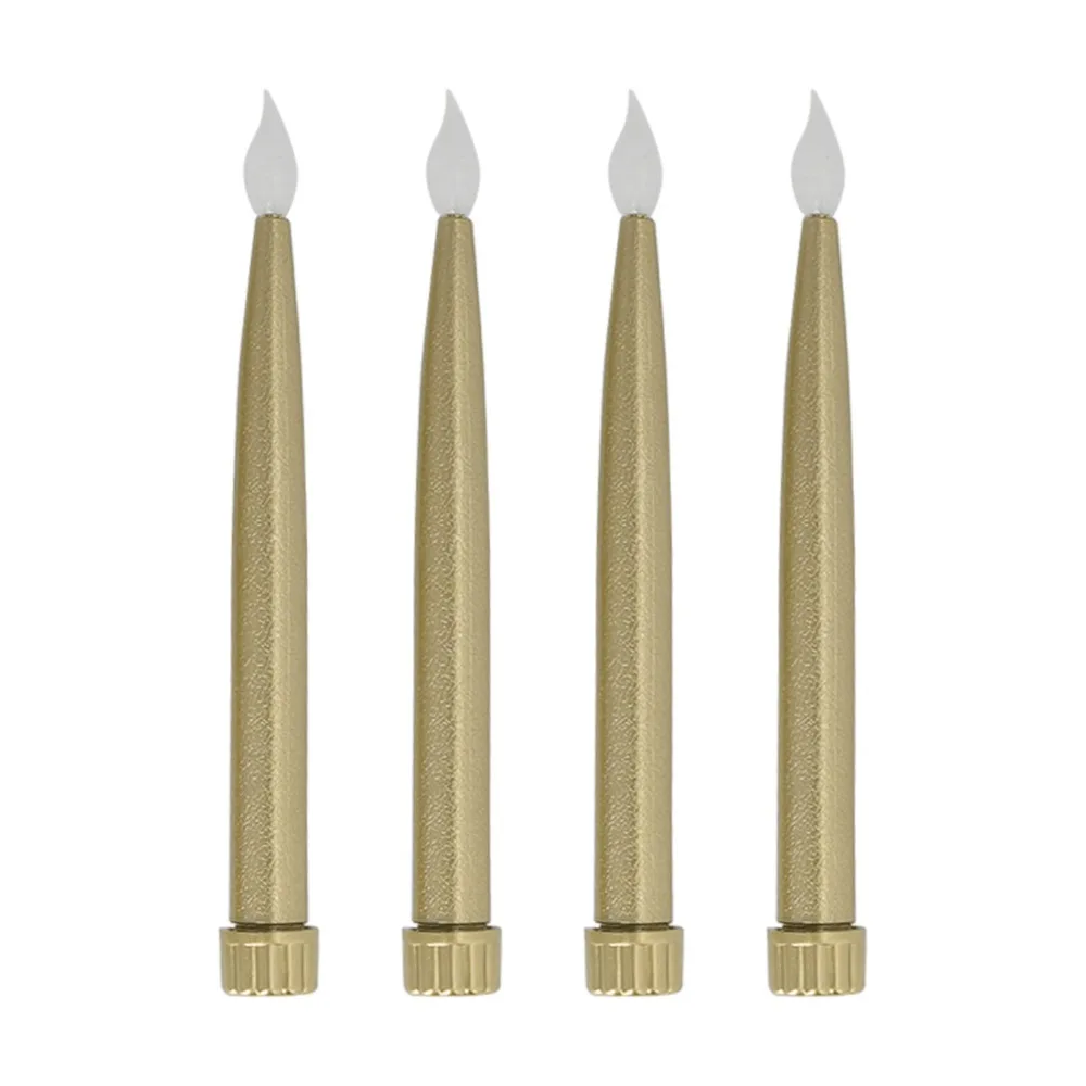 4Pcs Taper LED Candle Light Warm Light Battery Operated LED Candle Lamp Long Flameless Electronic Candle Light