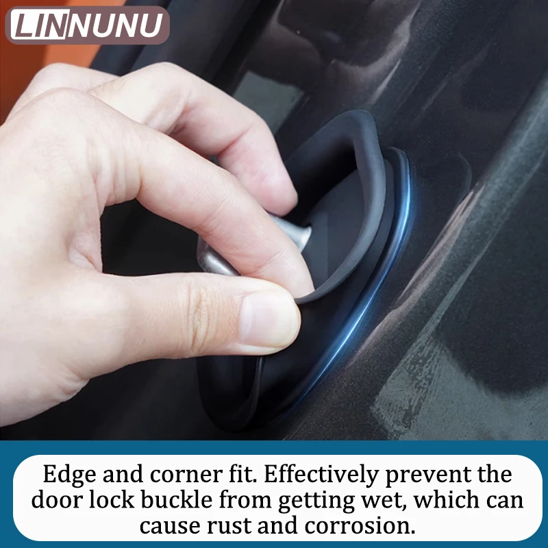 Linnunu Fit for Lixiang L6L7L8L9 Car Decoration Supplies Car Door Lock Cover Silicon Buffer Pad Shock-Absorbing Protective Cover Silicone Door Lock Protective Cover All-Inclusive Anti-Scratch and Anti-Rust