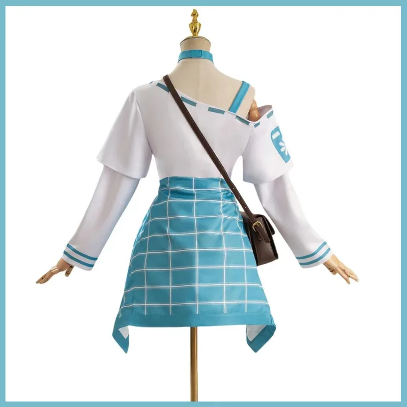 애니메이션 게임 앤 레스터 장난감 판매자 코스프레 의상 가발 긴 소매 티셔츠 격자무늬 코트 셔츠 가방 여성 귀여운 카니발 의상