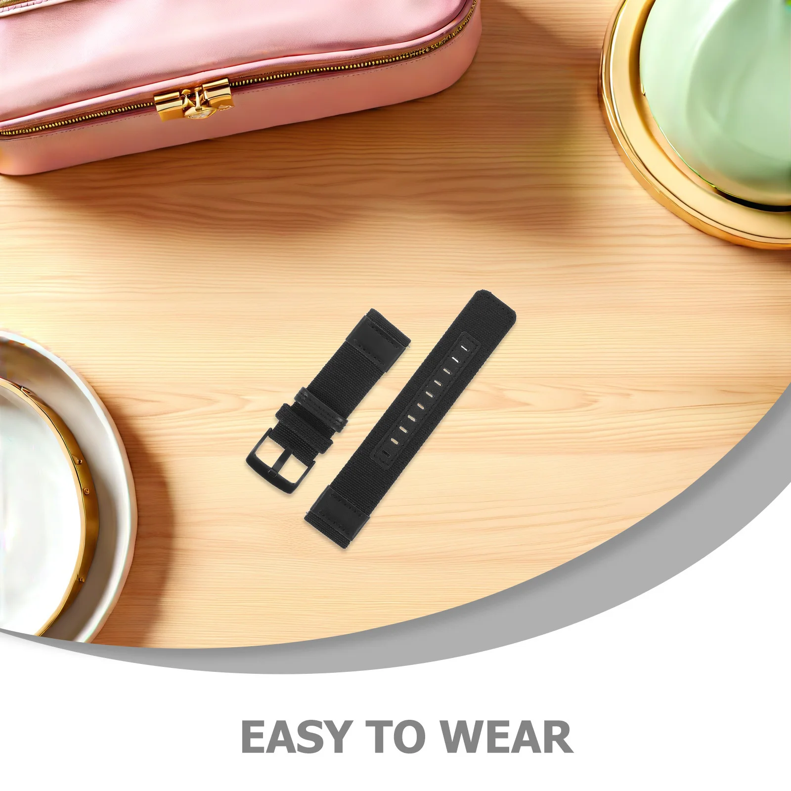 

Black Nylon Watch Band Quick Release Strap Stainless Steel Buckle Universal Smartwatch Accessories Men Women Watch Band