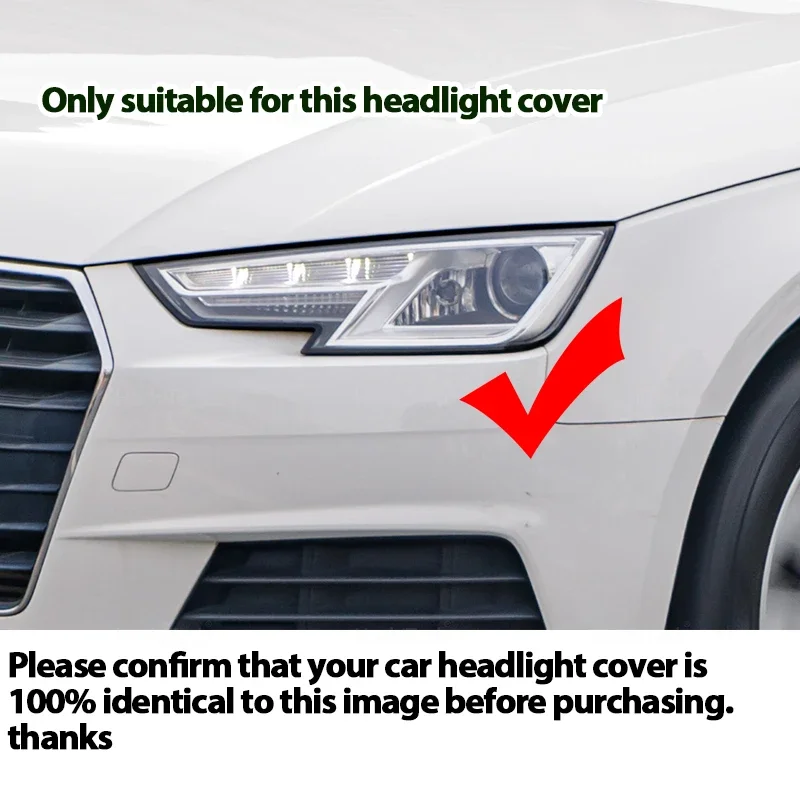 For Audi A4 B9 2015-2019 Headlamps Lens Glass Shell Masks Transparent Lampshade Shade Front Headlight Cover 8W0941043 8W0941044