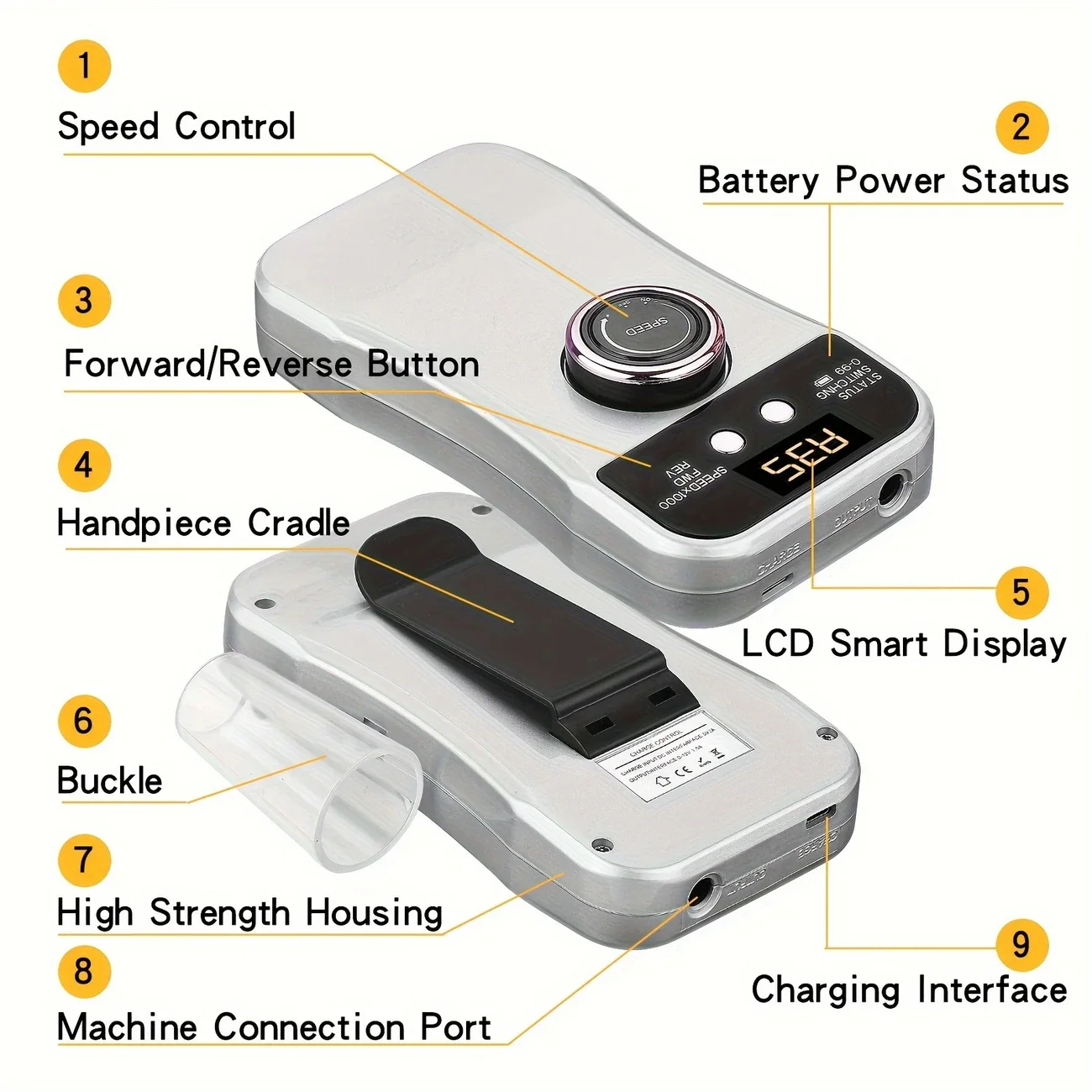 Professional 35000RPM เครื่องเจาะเล็บไฟฟ้าแบบชาร์จไฟได้สําหรับเล็บอะคริลิคเจลกําจัดเล็บมือและเล็บเท้าชุด