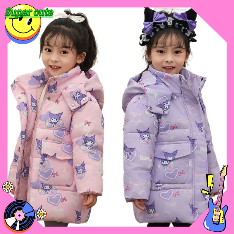 

Sanrio Kuromi cartoon cute student cotton jacket Kawaii girls autumn and winter warm padded coat sweet top outerwear gift