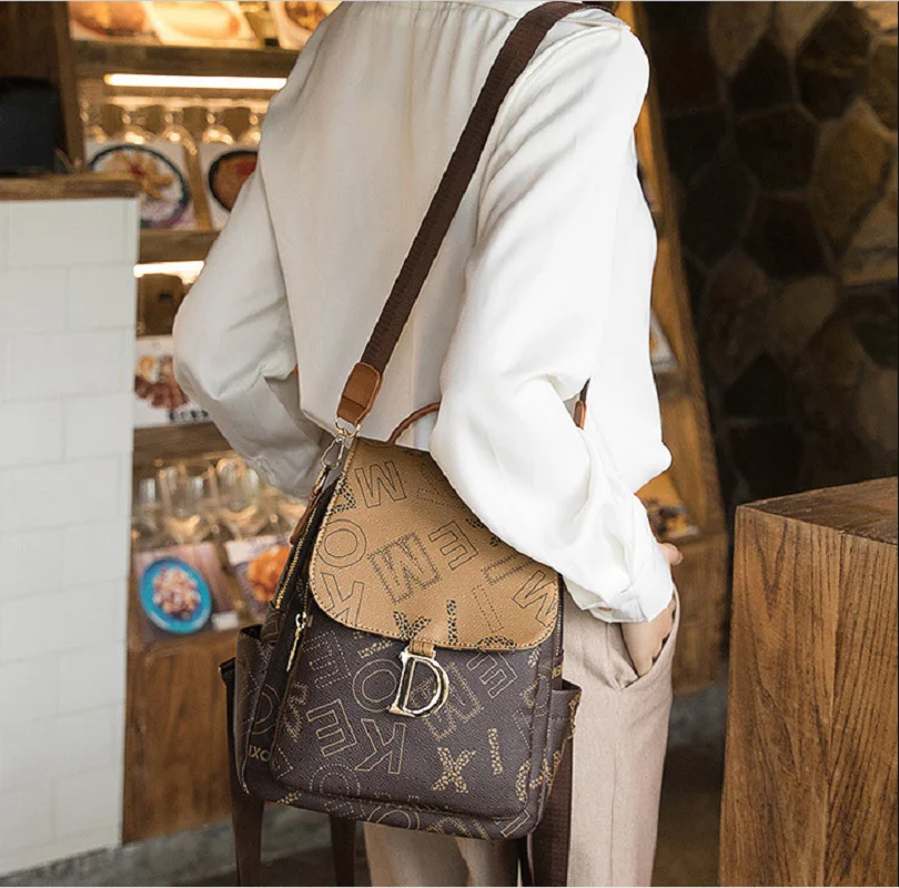 Hot Sale New Women Fashion Trend High Quality Pu Leather Backpack Casual Crossbody Bag School Bag Totes Travel Shoulder Bags