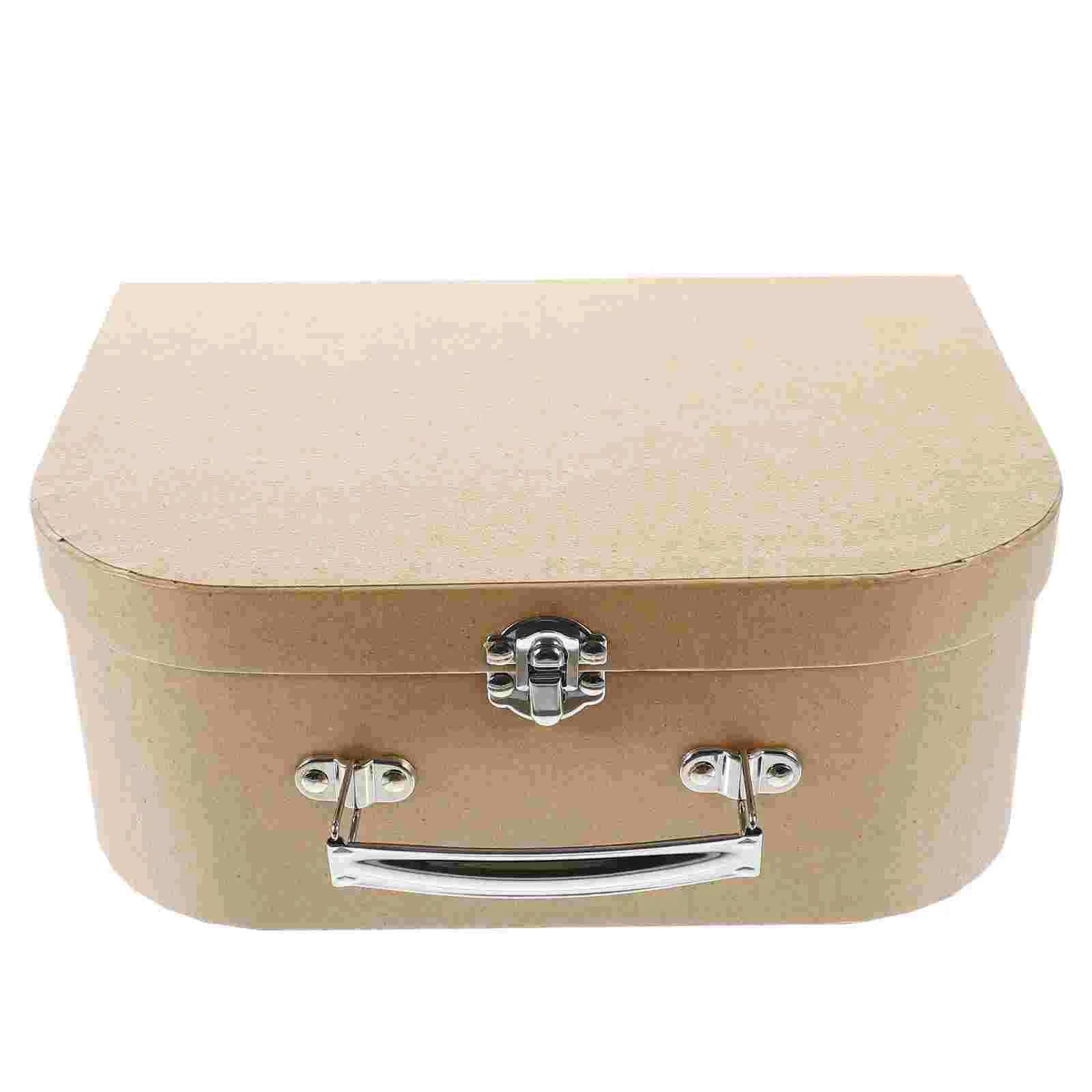 

Kraft Paper Suitcase Sturdy Gift Box Birthday Party Wrapping Boxes Creative Container Cosmetics Treat Storage