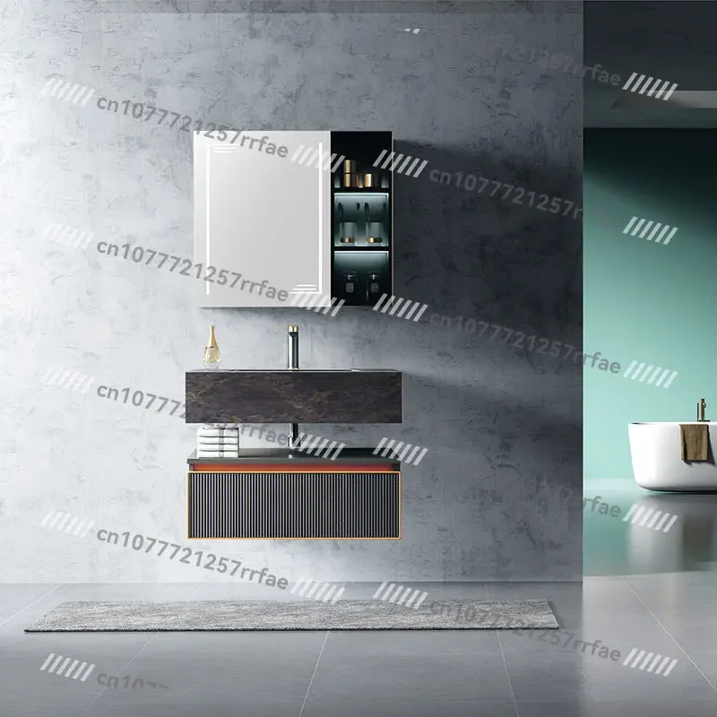 

Eco-friendly Modern Style Single Vanity Sink Solid Wood Bathroom Cabinet Mirror Bathroom Vanity
